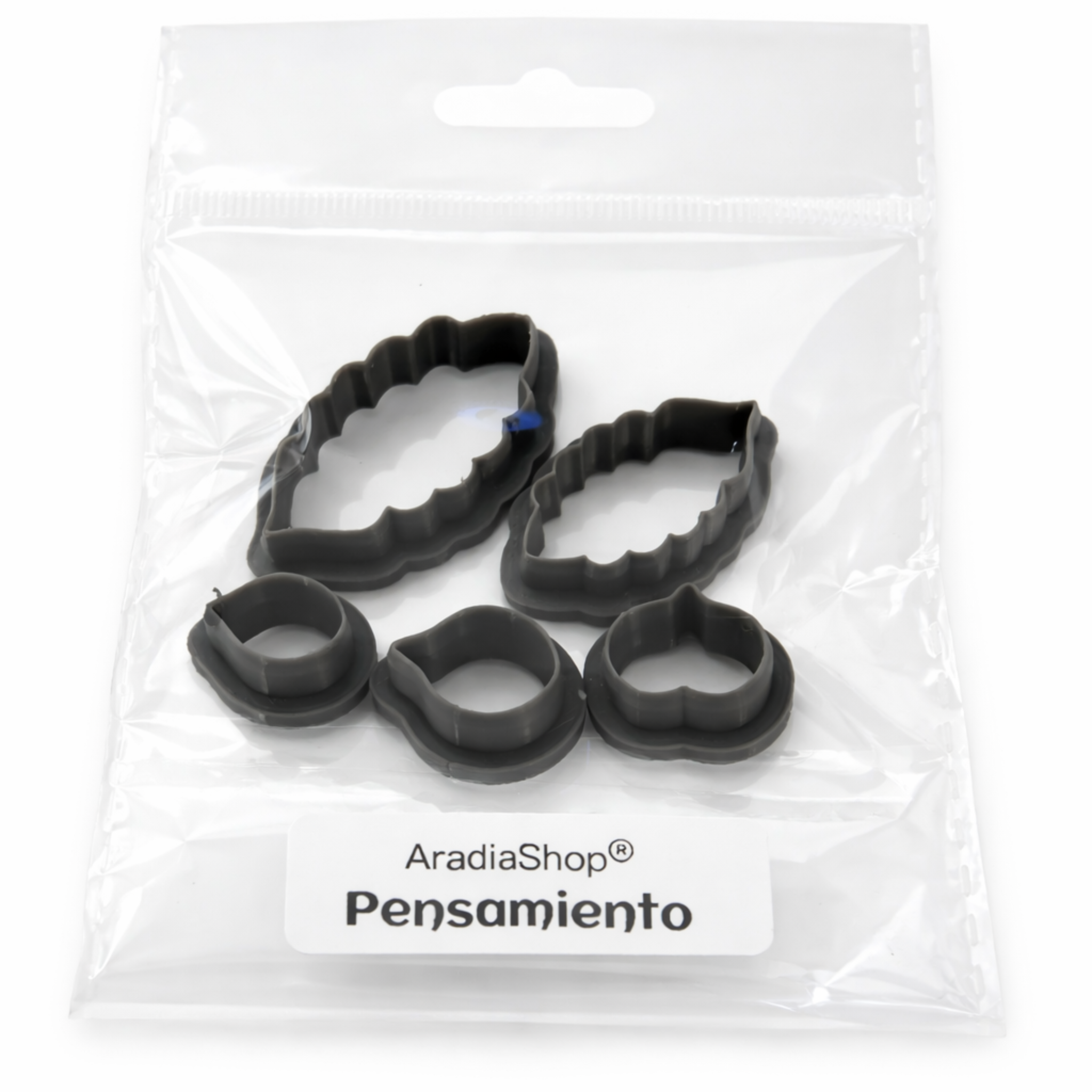 Set de cortadores de pensamiento AradiaShop para porcelana fria en bolsa