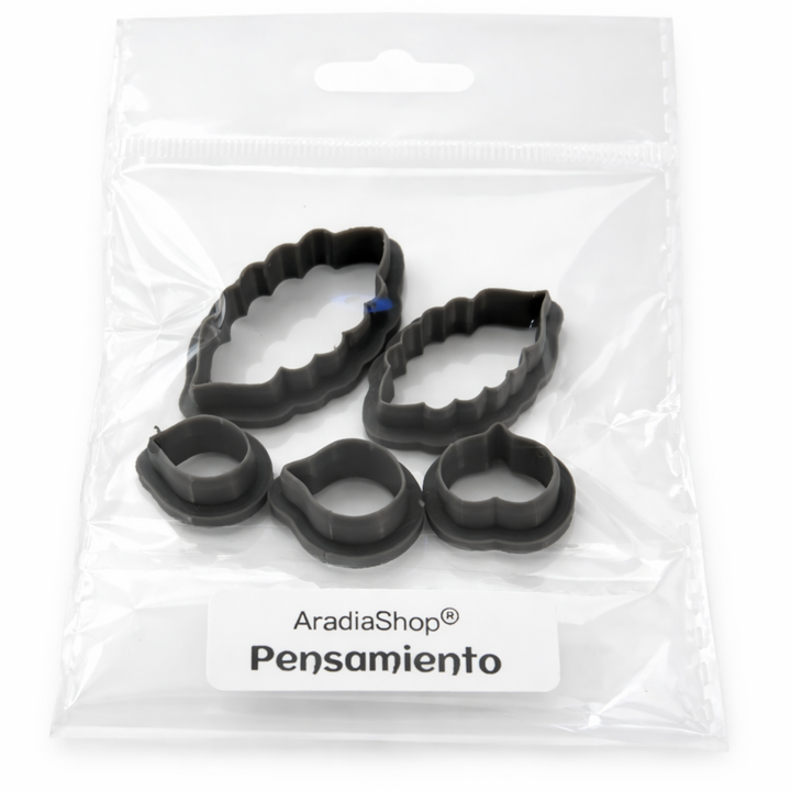 Set de cortadores de pensamiento AradiaShop para porcelana fria en bolsa