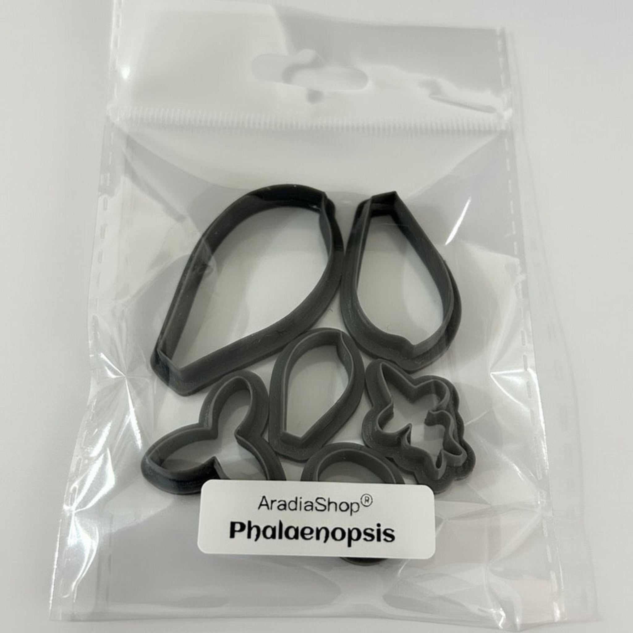 Cortadores de orquidea phalaenopsis AradiaShop presentados en bolsa