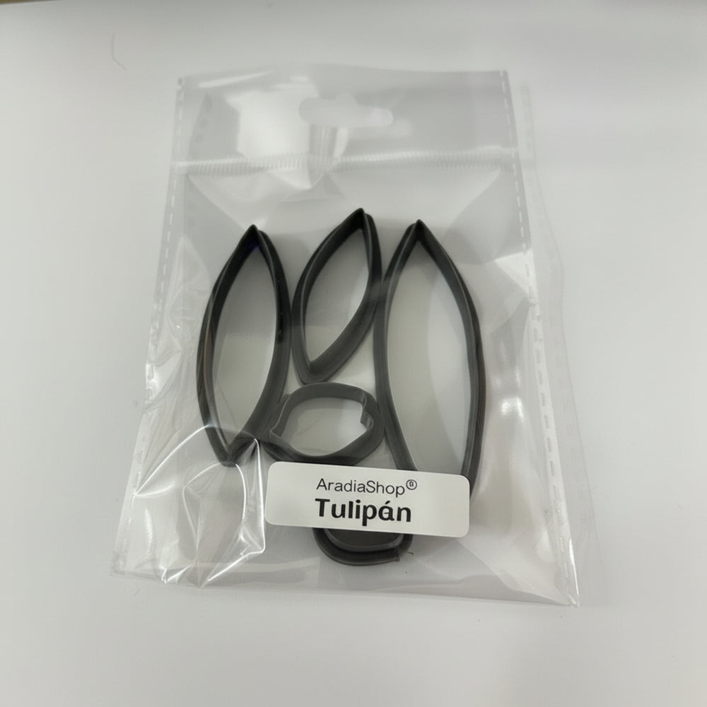 Set de cortadores de tulipan en miniatura AradiaShop para porcelana fria en bolsa