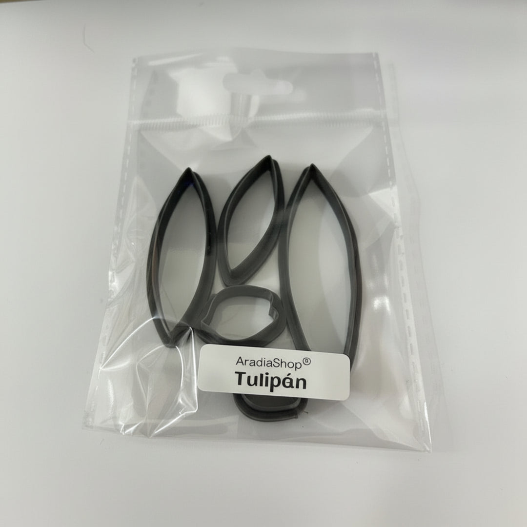 Set de cortadores de tulipan en miniatura AradiaShop para porcelana fria en bolsa