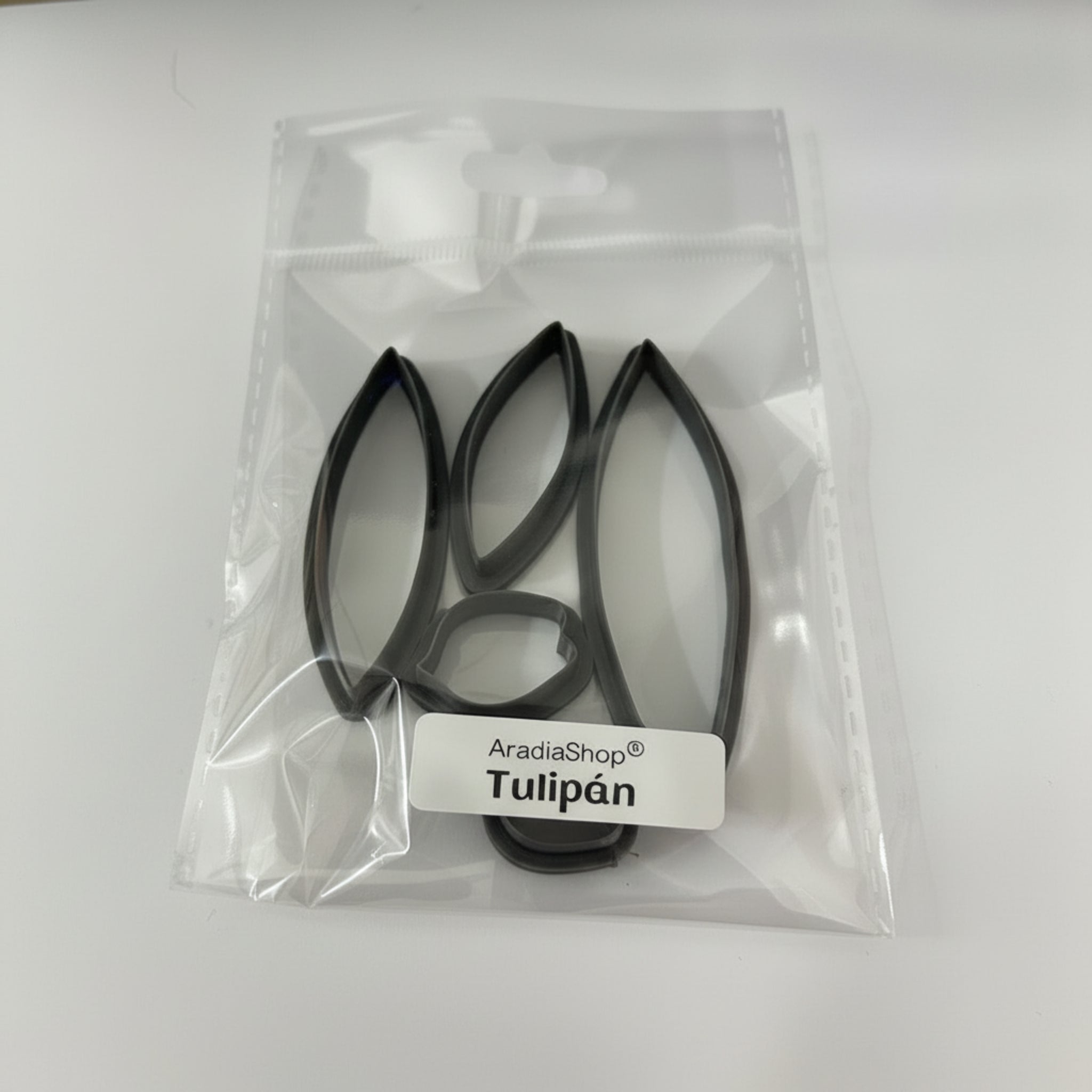 Set de cortadores de tulipan en miniatura AradiaShop para porcelana fria en bolsa