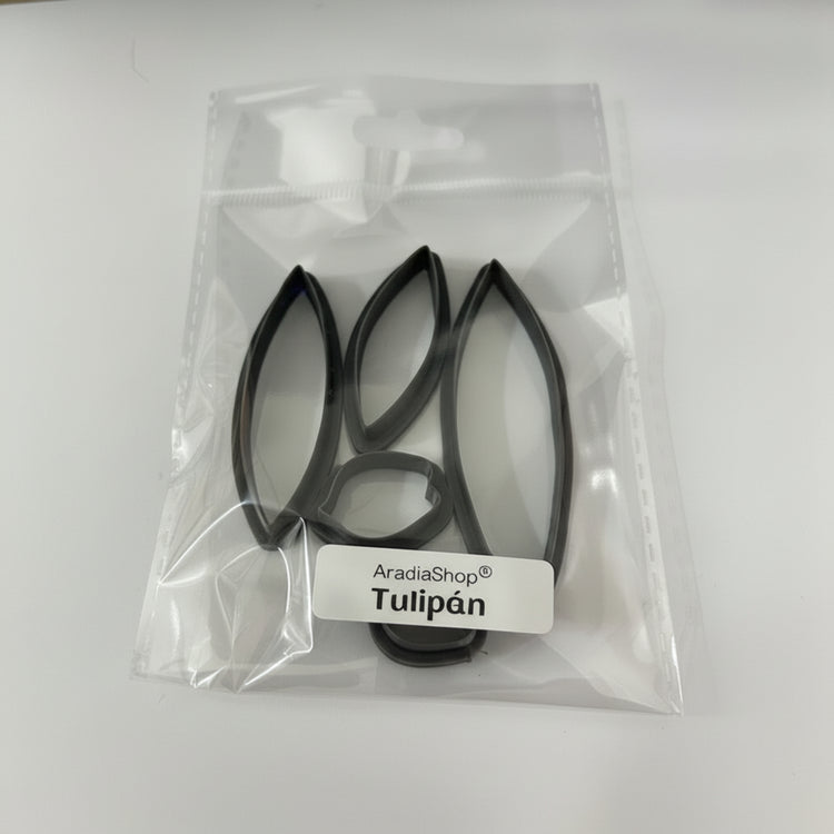 Set de cortadores de tulipan en miniatura AradiaShop para porcelana fria en bolsa