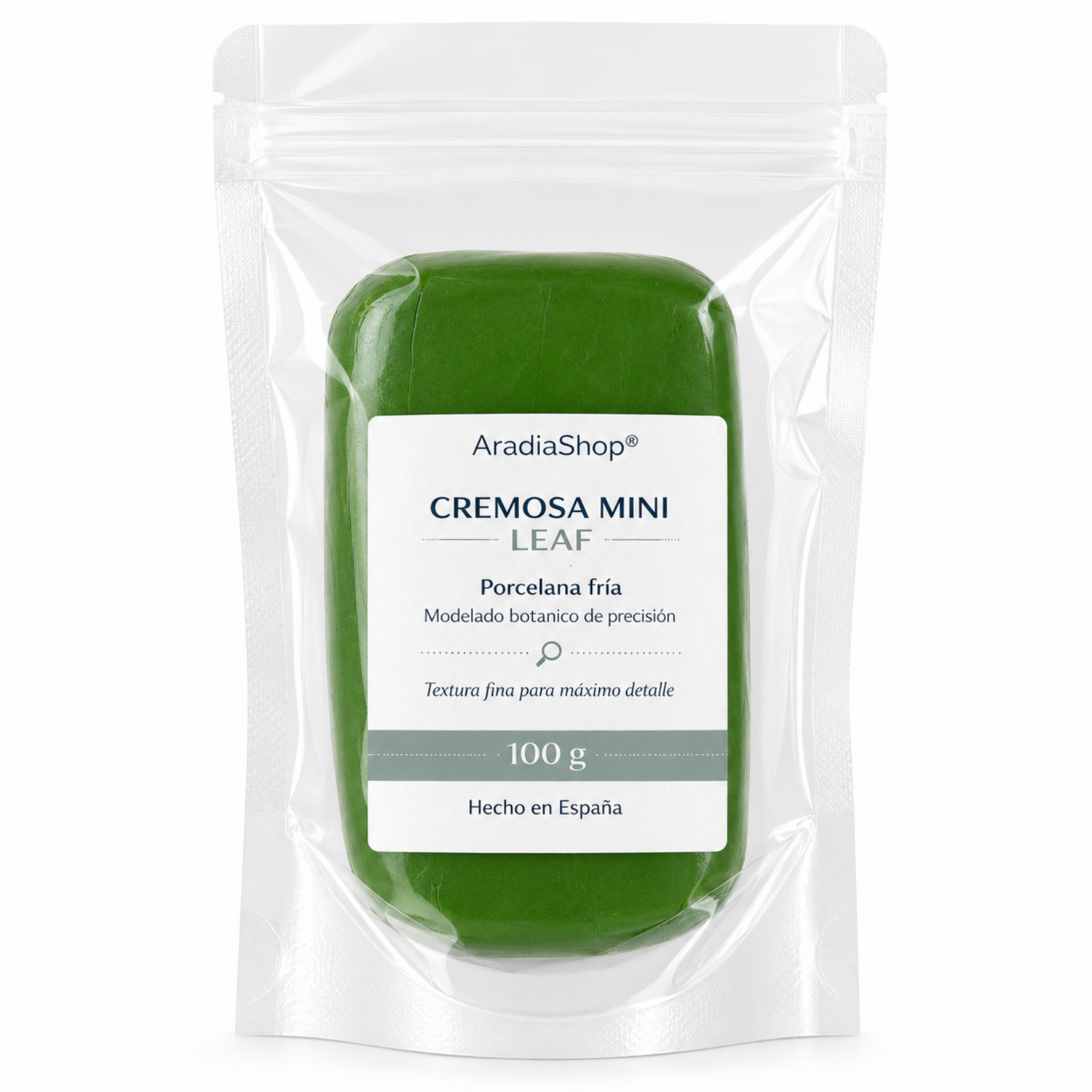 Cremosa Mini Leaf porcelana fría verde para hojas y plantas en miniatura 100 g