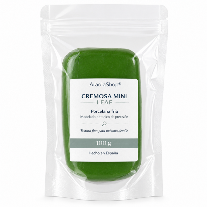Cremosa Mini Leaf porcelana fría verde para hojas y plantas en miniatura 100 g