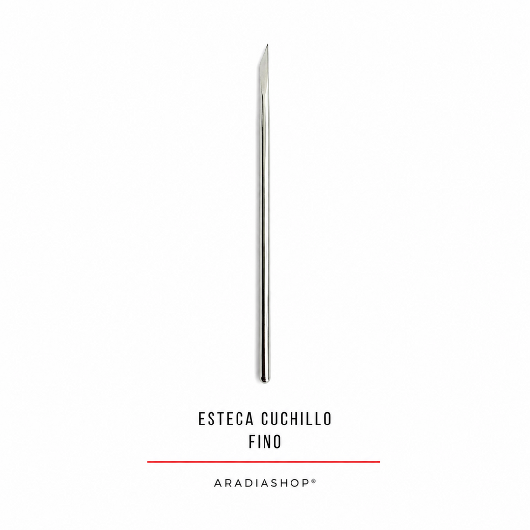 Esteca cuchillo fino de acero inoxidable para corte y modelado en porcelana fría