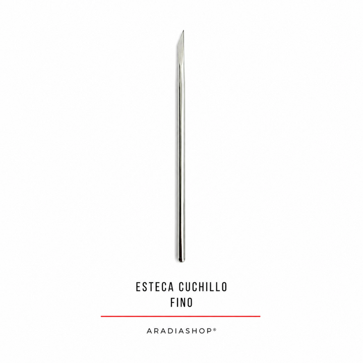 Esteca cuchillo fino de acero inoxidable para corte y modelado en porcelana fría