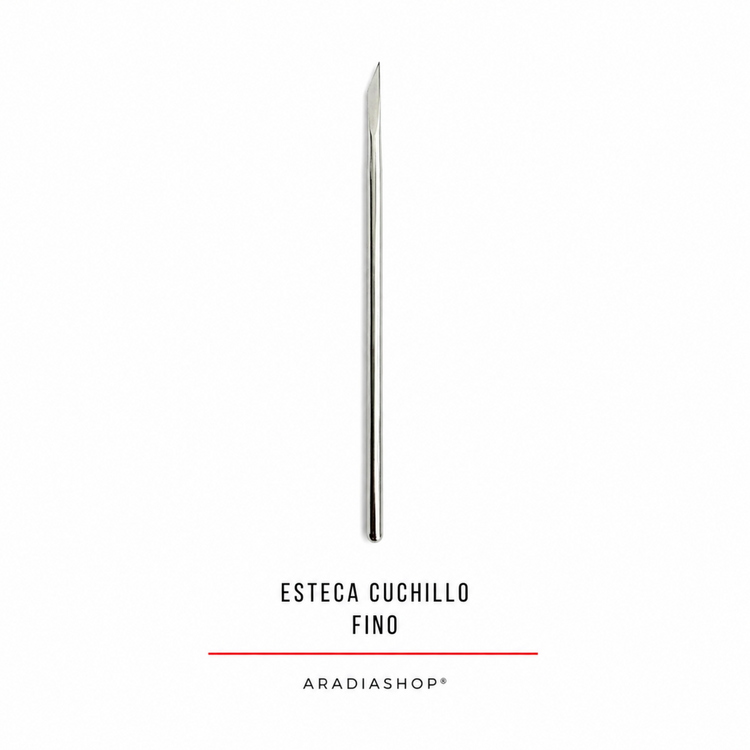 Esteca cuchillo fino de acero inoxidable para corte y modelado en porcelana fría