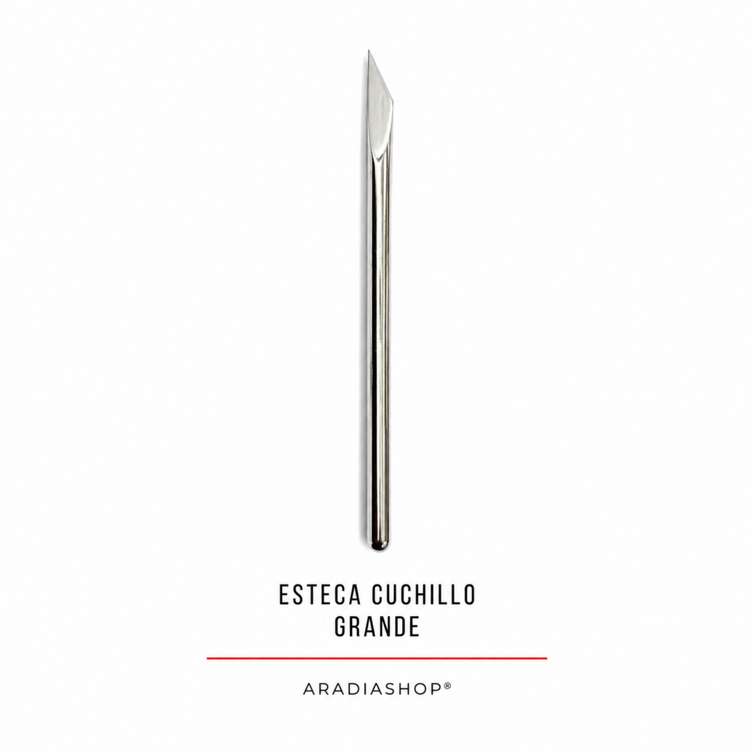 Esteca cuchillo grande de acero inoxidable para corte y modelado en porcelana fría