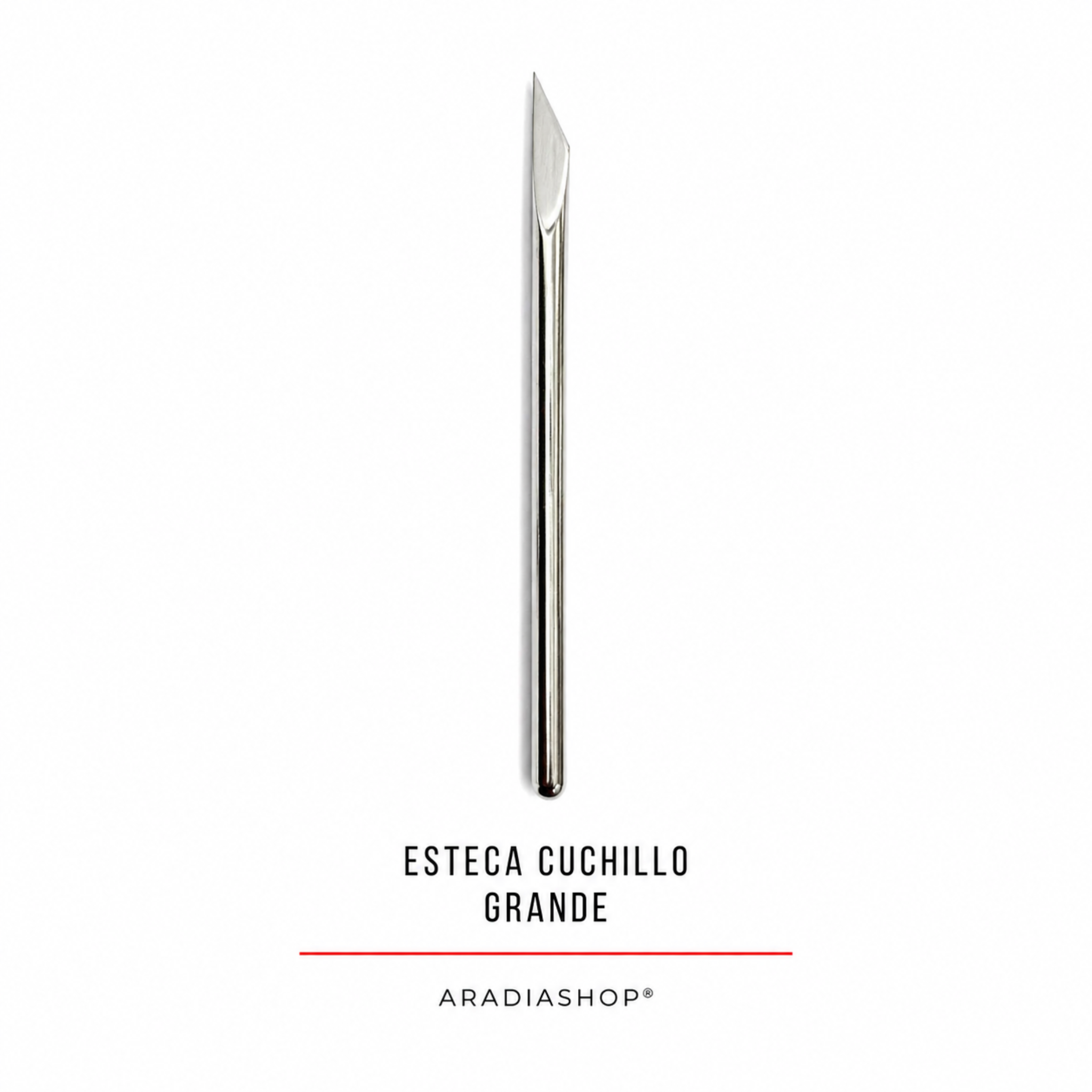 Esteca cuchillo grande de acero inoxidable para corte y modelado en porcelana fría
