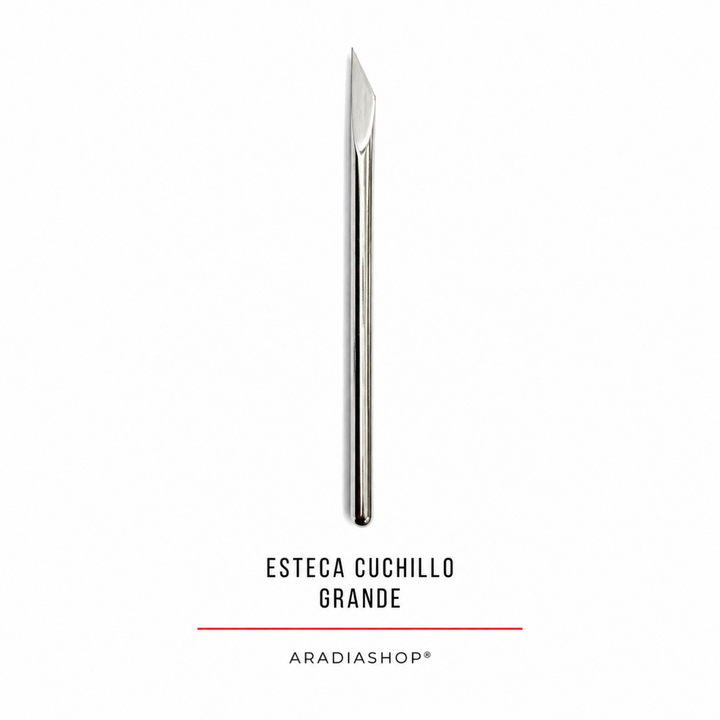 Esteca cuchillo grande de acero inoxidable para corte y modelado en porcelana fría
