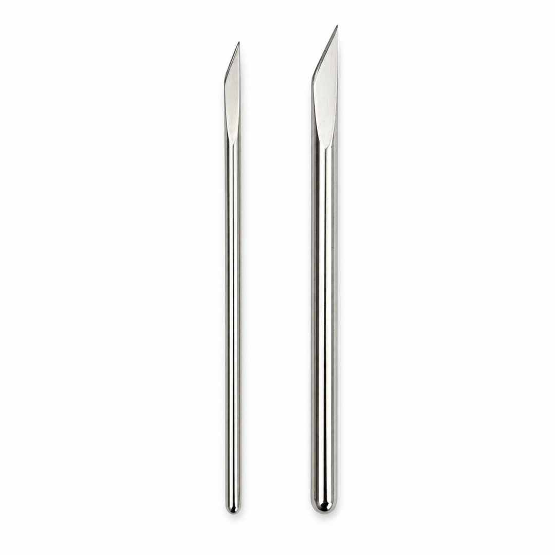 Estecas cuchillo de acero inoxidable grande y pequeña para corte y modelado en porcelana fría