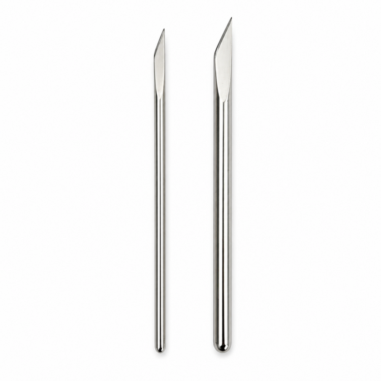 Estecas cuchillo de acero inoxidable grande y pequeña para corte y modelado en porcelana fría