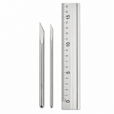 Estecas cuchillo de acero inoxidable grande y pequeña con regla para mostrar medidas en modelado de porcelana fría
