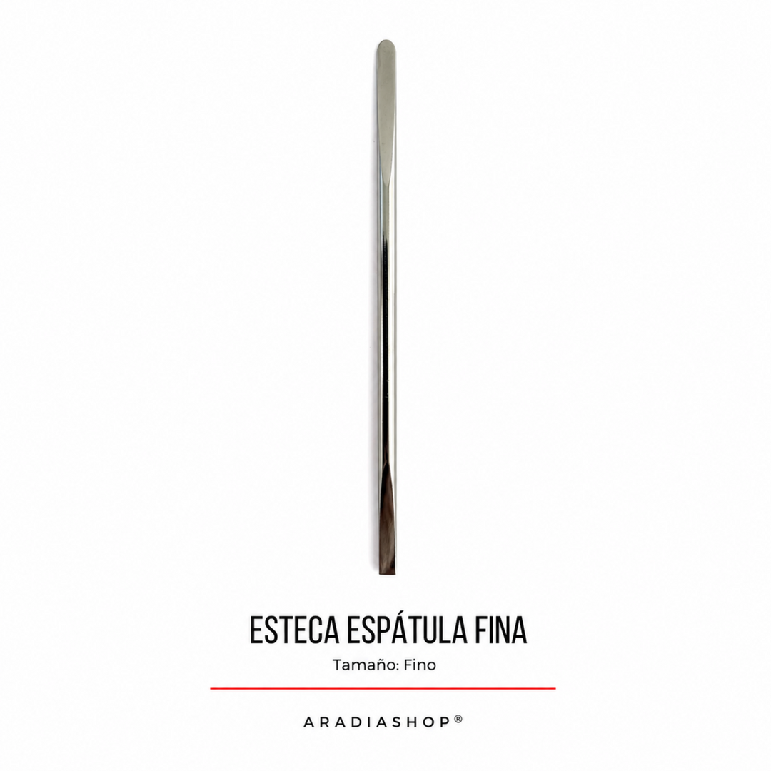 Esteca espátula fina de acero inoxidable para alisar y modelar porcelana fría