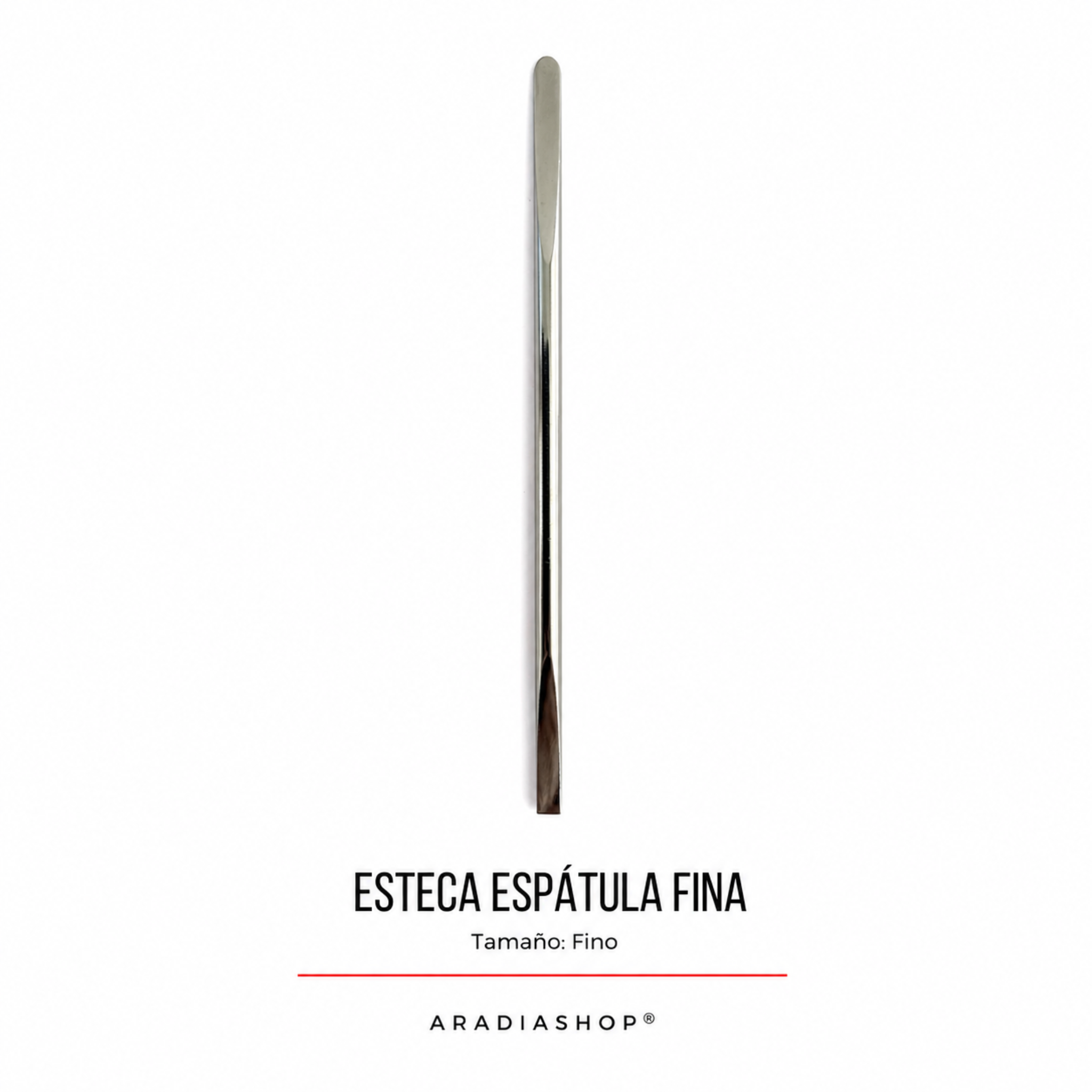 Esteca espátula fina de acero inoxidable para alisar y modelar porcelana fría