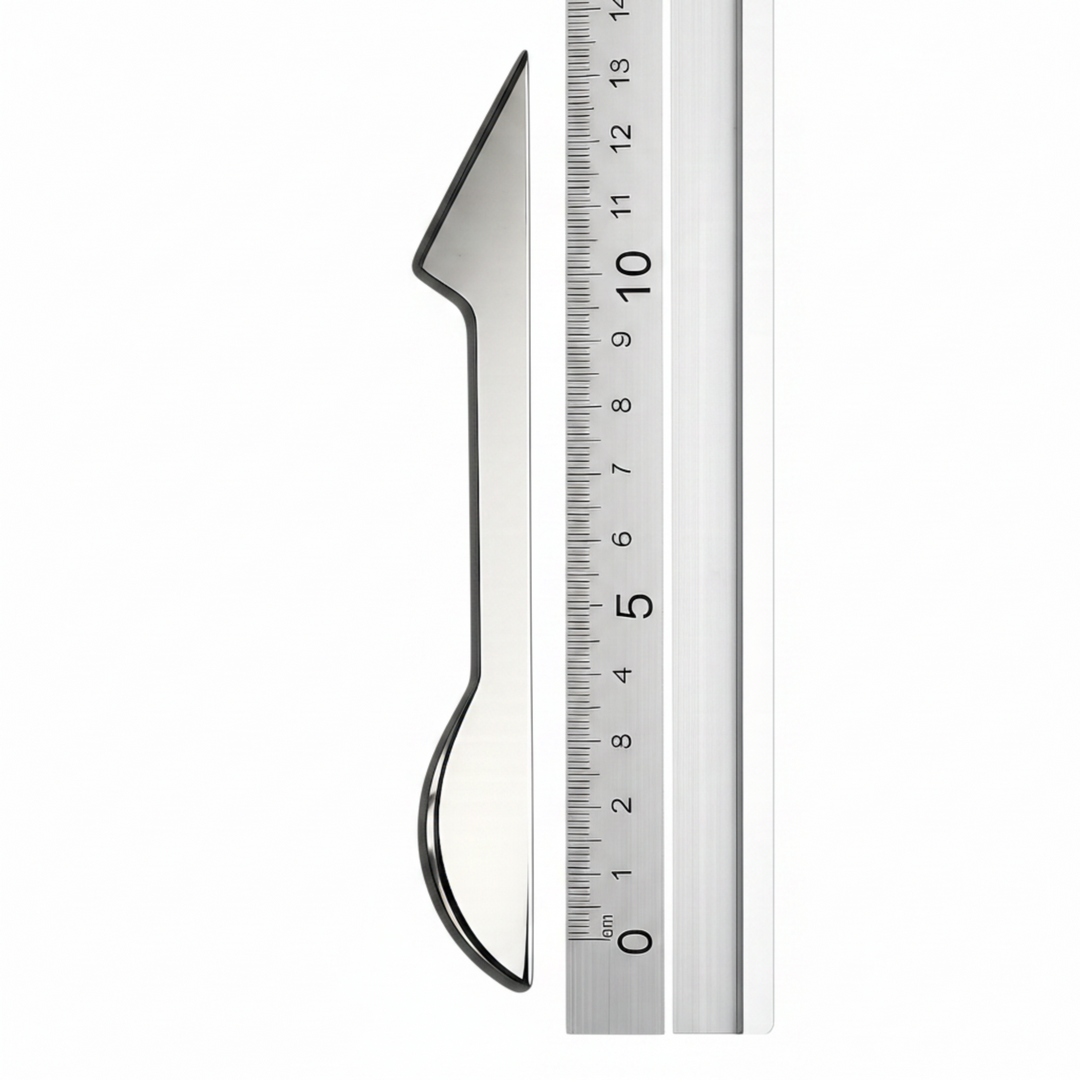 Esteca vainilla cuchillo de acero inoxidable con regla para mostrar medidas en modelado de porcelana fría