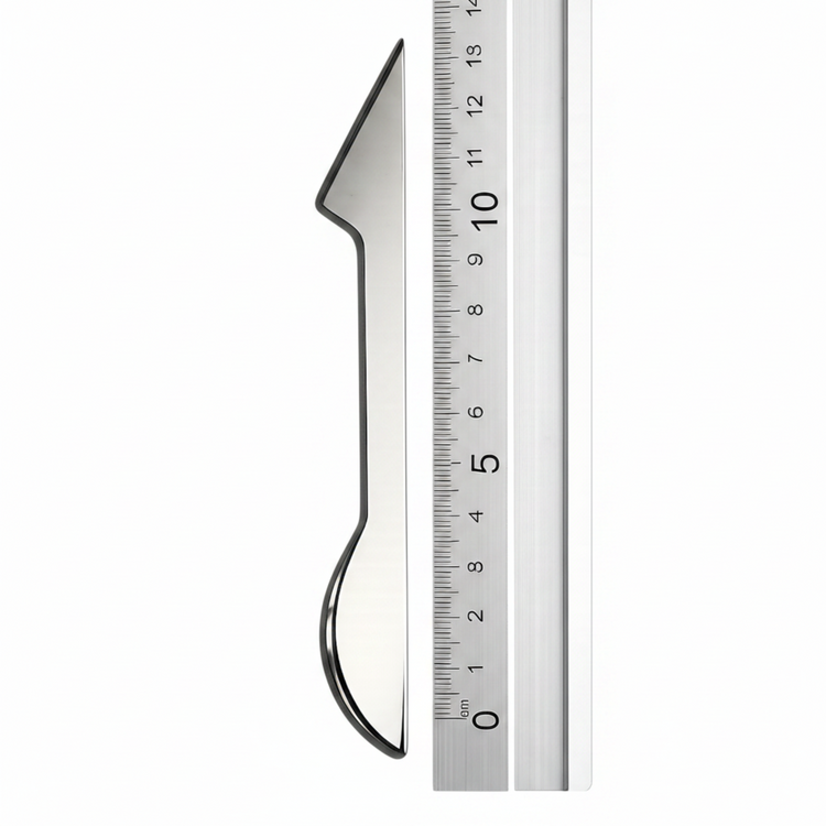 Esteca vainilla cuchillo de acero inoxidable con regla para mostrar medidas en modelado de porcelana fría