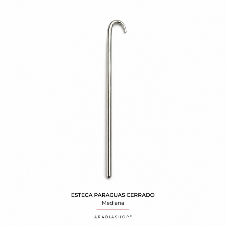 Esteca paraguas cerrado mediano de acero inoxidable para modelado en porcelana fría