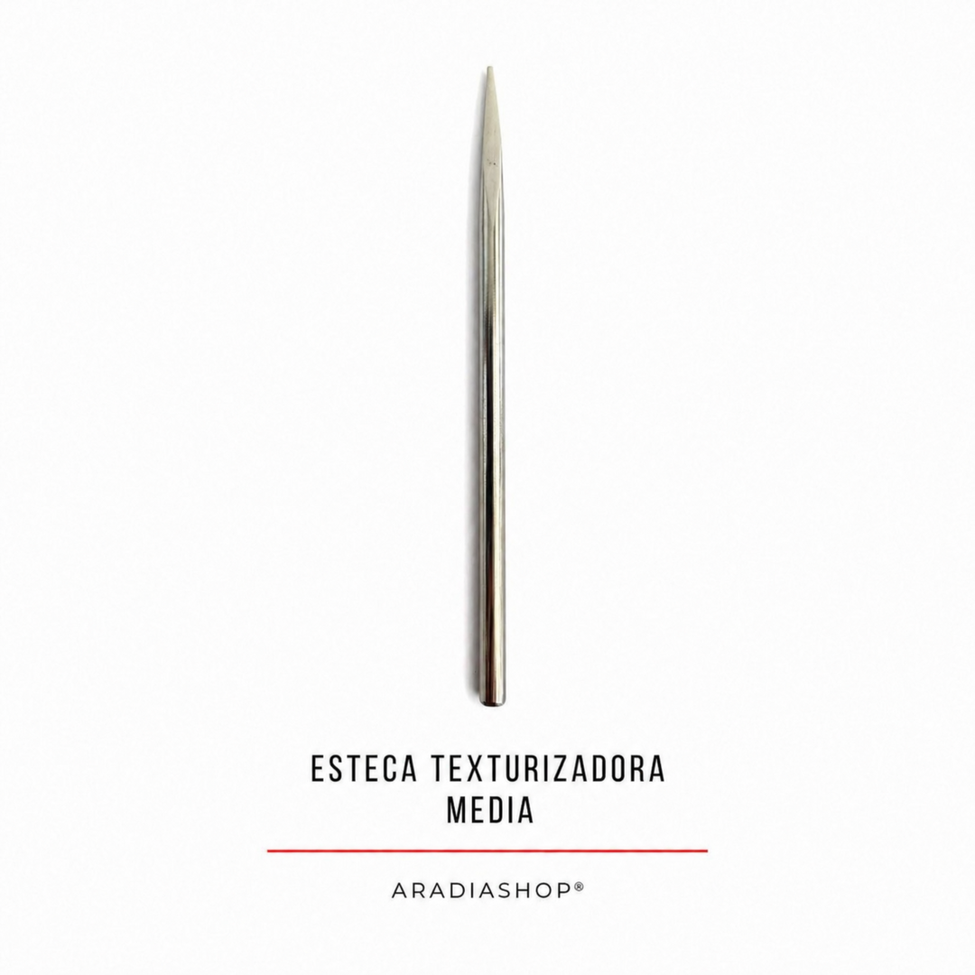 Esteca texturizadora media de acero inoxidable para modelado en porcelana fría