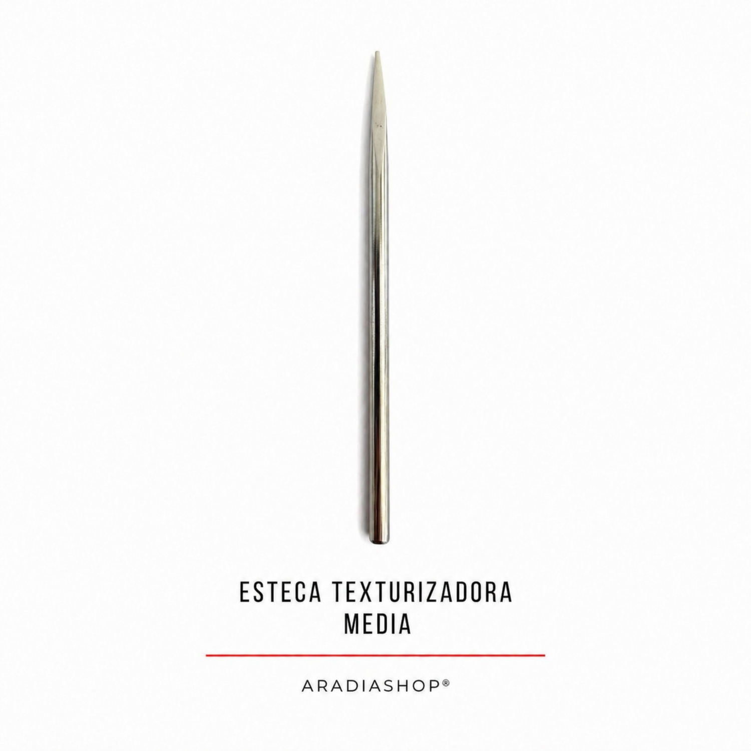 Esteca texturizadora media de acero inoxidable para modelado en porcelana fría