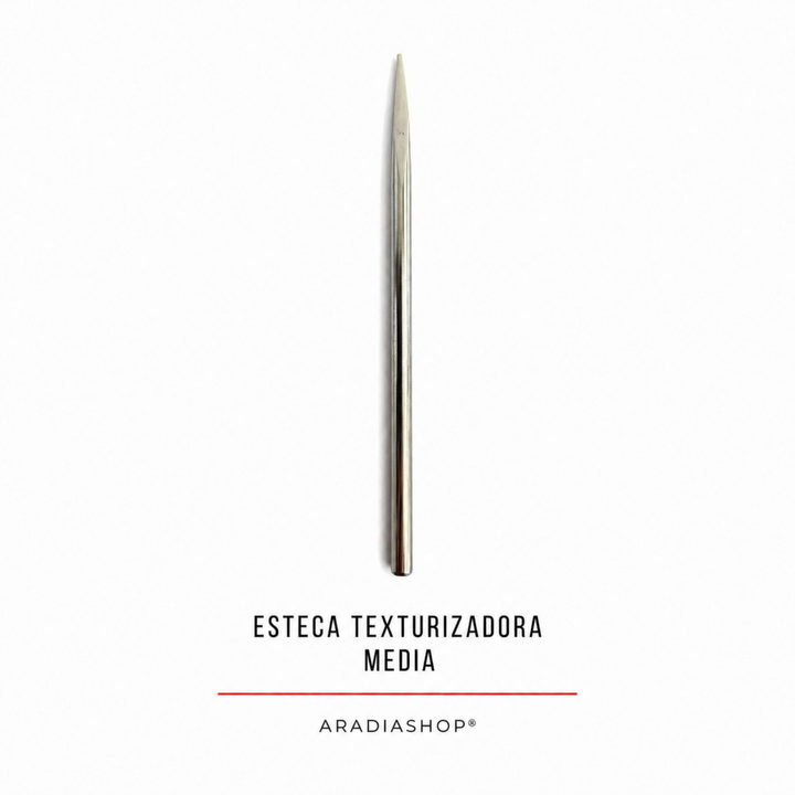 Esteca texturizadora media de acero inoxidable para modelado en porcelana fría