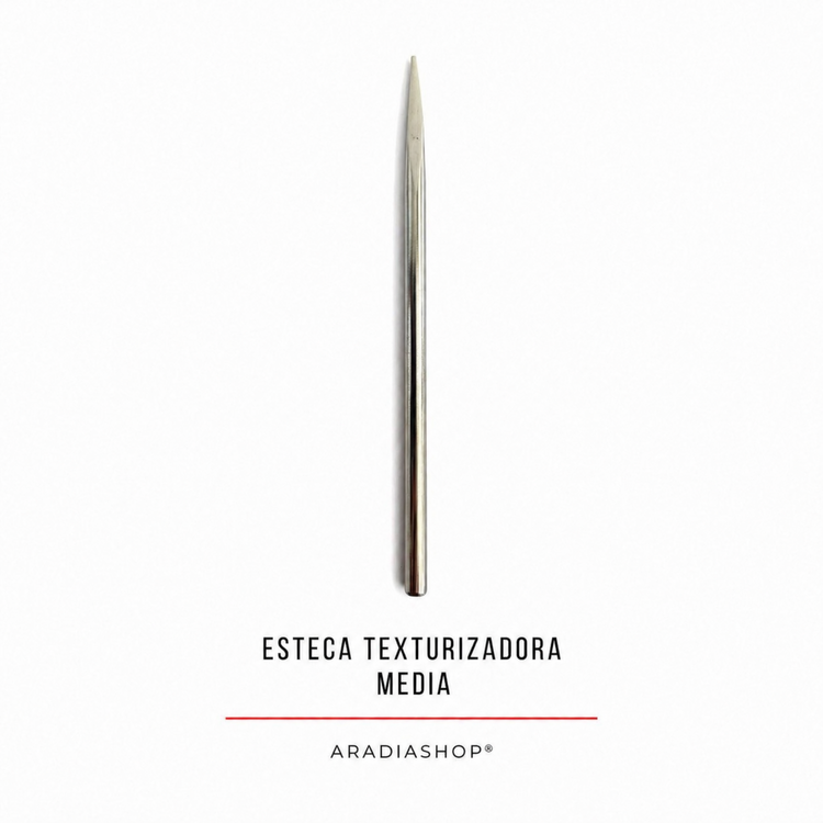 Esteca texturizadora media de acero inoxidable para modelado en porcelana fría