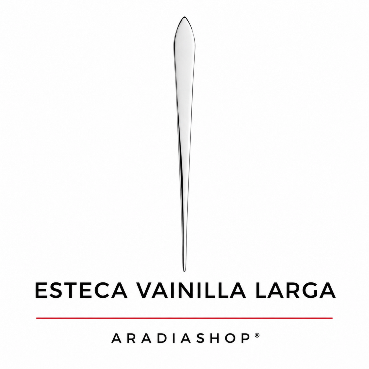 Esteca vainilla larga de acero inoxidable para modelado en porcelana fría