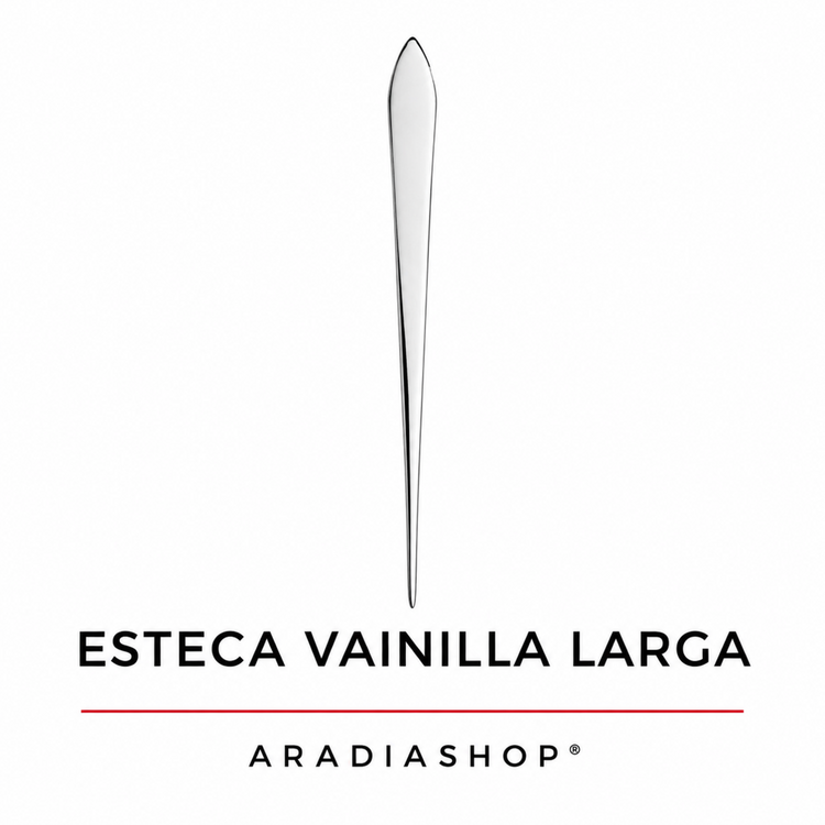 Esteca vainilla larga de acero inoxidable para modelado en porcelana fría