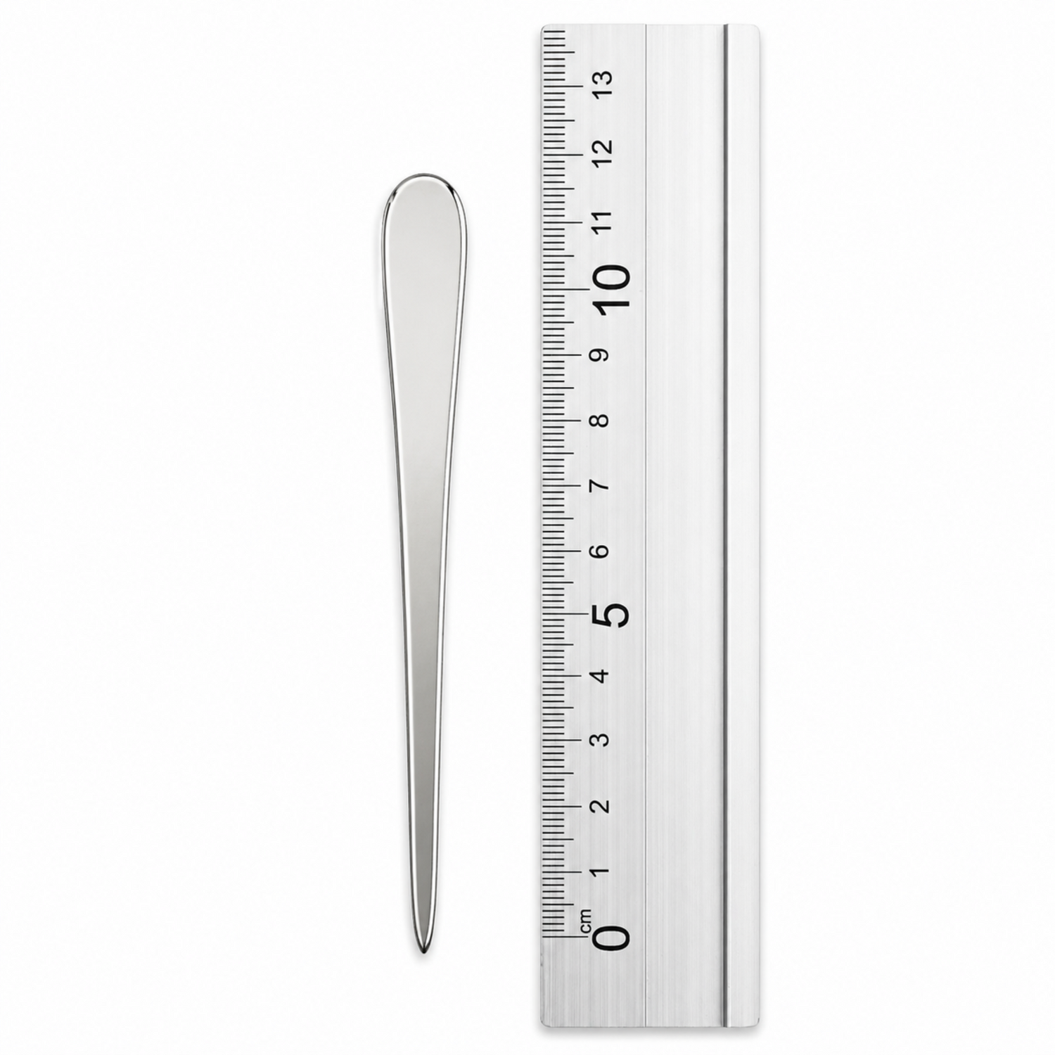 Esteca vainilla mini de acero inoxidable con regla para mostrar medidas en modelado de porcelana fría