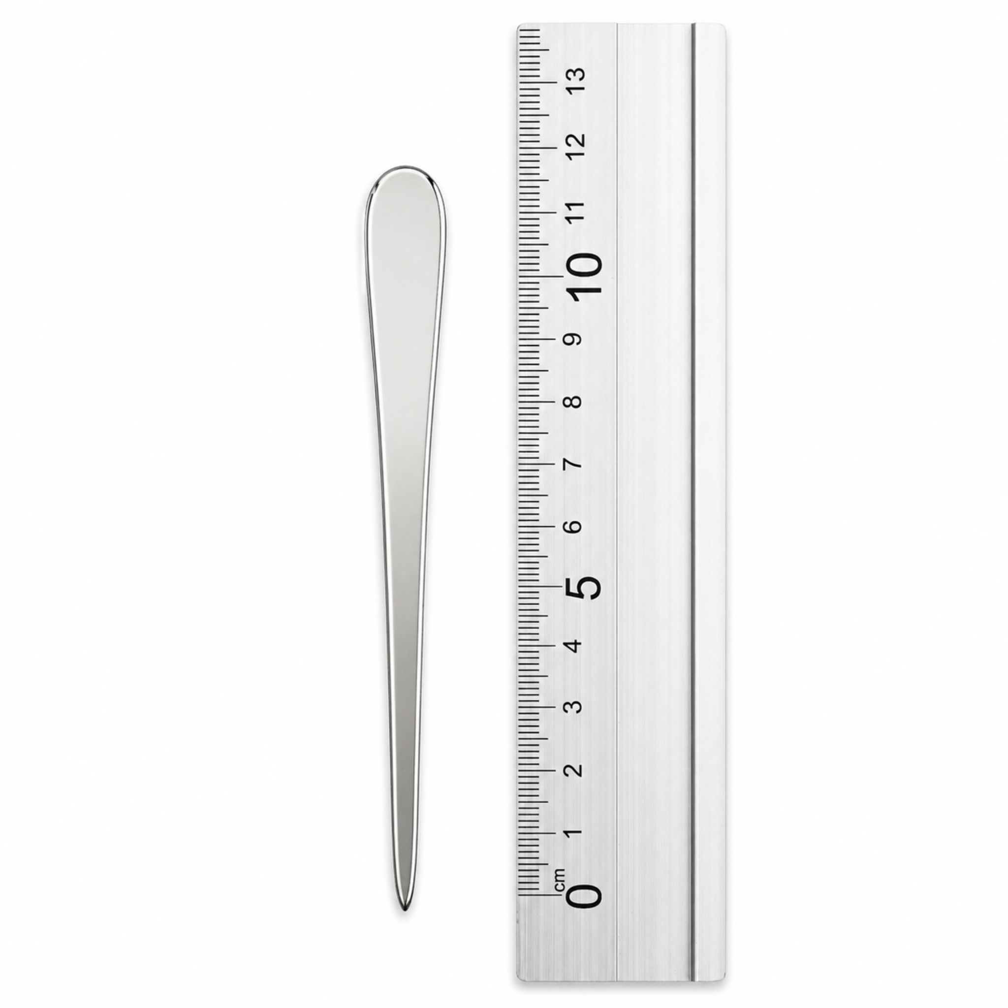 Esteca vainilla mini de acero inoxidable con regla para mostrar medidas en modelado de porcelana fría