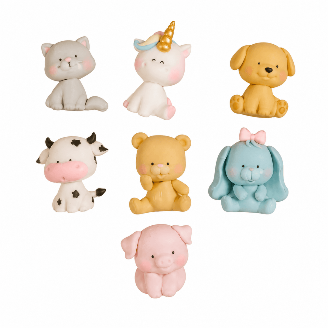 Figuras kawaii realizadas con molde Animalitos Kawaii AradiaShop
