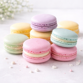Macarrones en colores pastel realizados con porcelana fria usando molde AradiaShop