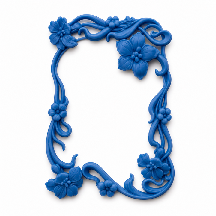 Marco Floral Art Nouveau Nº 2 en miniatura realizado con molde de silicona AradiaShop