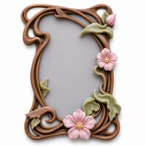Marco Floral Art Nouveau Nº 1 decorado con flores de porcelana fría en miniatura