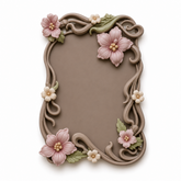 Marco Floral Art Nouveau Nº 2 decorado con flores de porcelana fría en miniatura