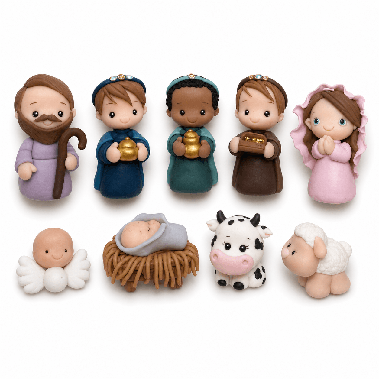 Molde Mini Belén Kawaii para Porcelana Fría y Miniaturas