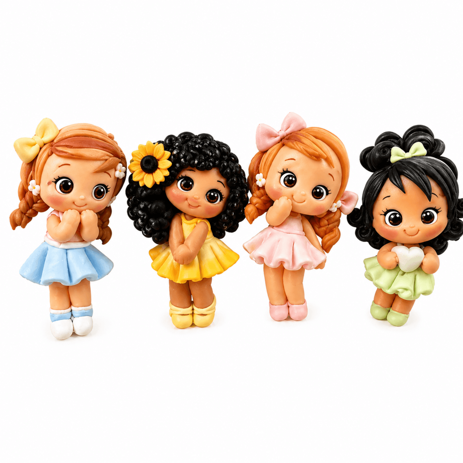 Mini muñecas kawaii realizadas con molde Mini Dolls AradiaShop
