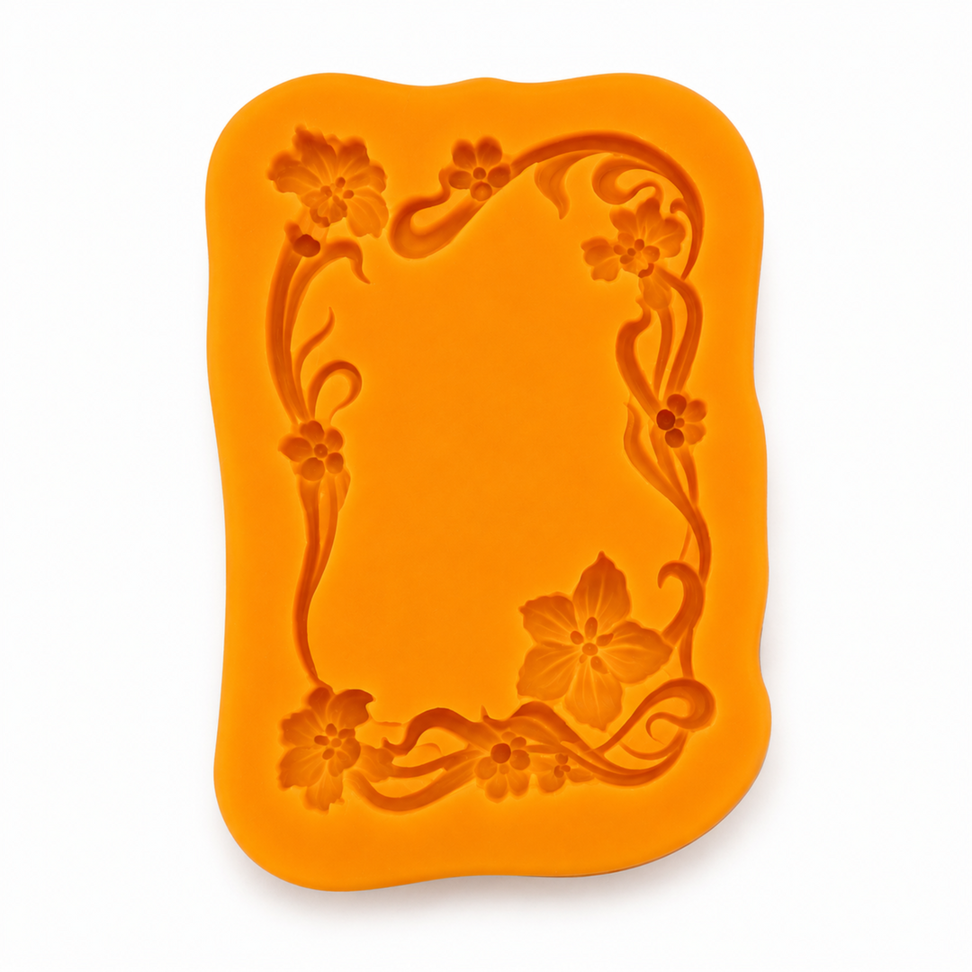 Marco Floral Art Nouveau Nº 2 en miniatura realizado con molde de silicona AradiaShop