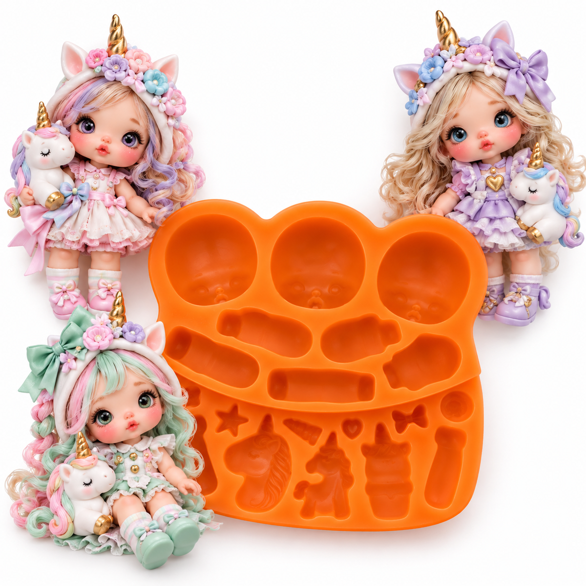 Molde de Silicona Unicornio Mágico para Muñecas y Accesorios | AradiaShop® AradiaShop