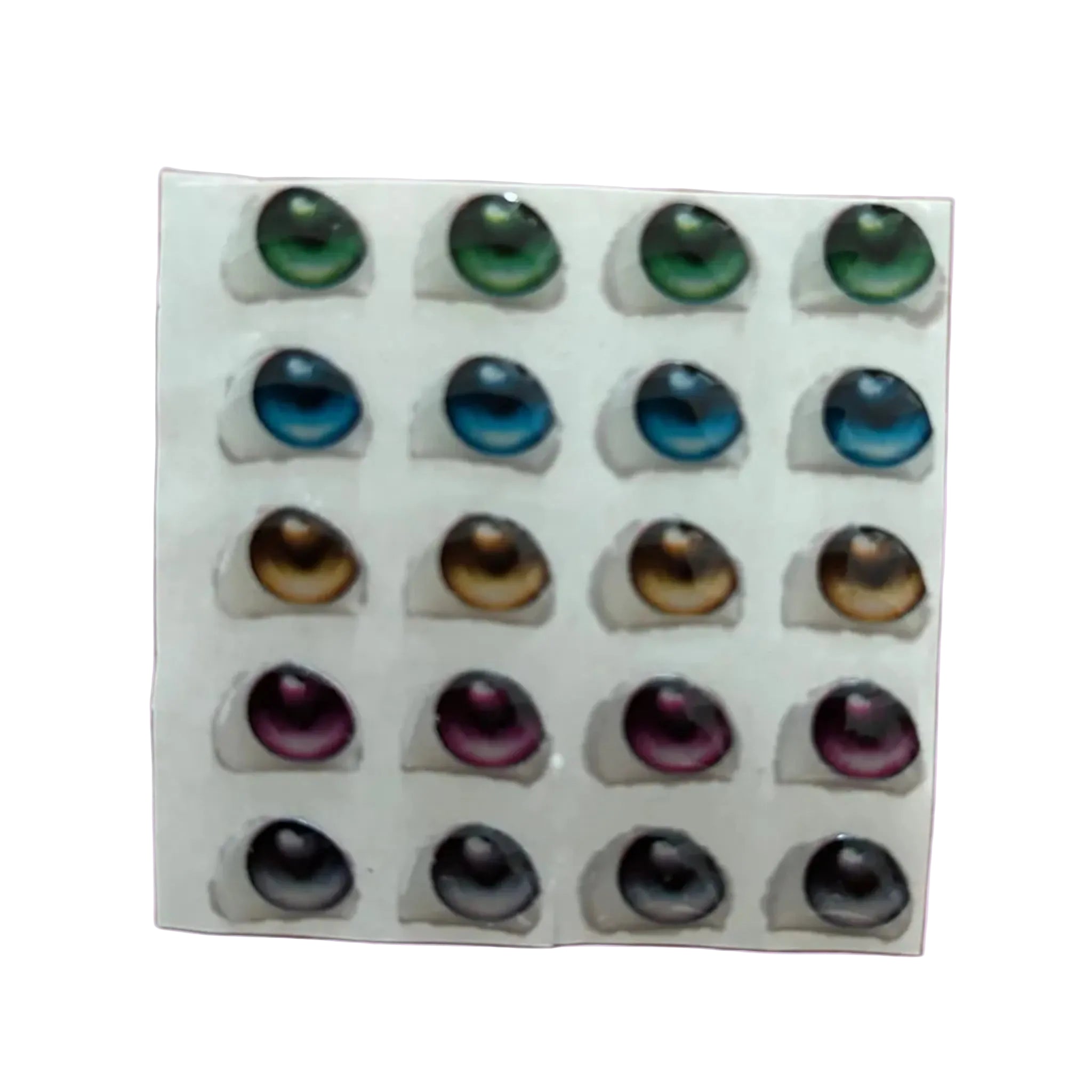 Ojitos adhesivos resinados modelo B expresivo efecto 3D para muñecas, figuras y personajes