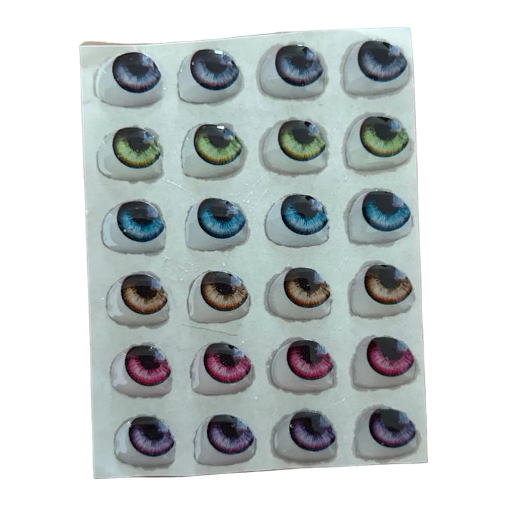 Ojitos adhesivos resinados modelo G natural efecto 3D para muñecas, figuras y manualidades