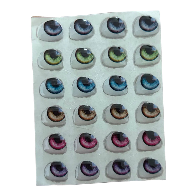 Ojitos adhesivos resinados modelo G natural efecto 3D para muñecas, figuras y manualidades