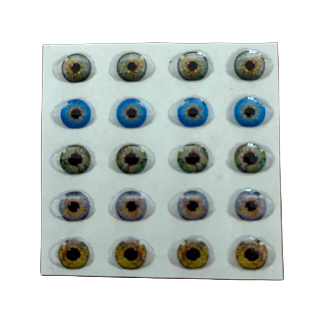 Ojitos adhesivos resinados modelo M hiperrealista efecto 3D para muñecas realistas, figuras y modelado profesional