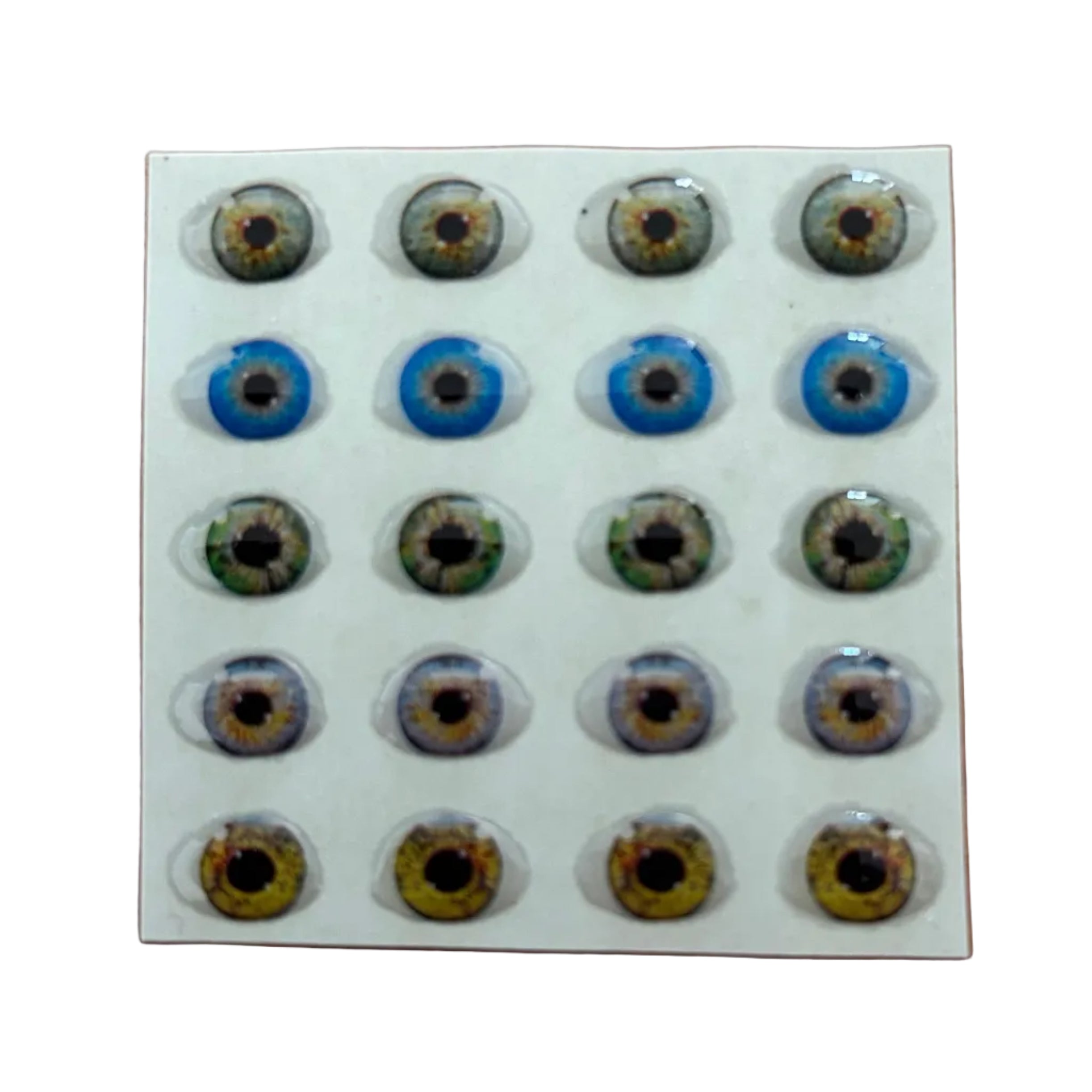 Ojitos adhesivos resinados modelo M hiperrealista efecto 3D para muñecas realistas, figuras y modelado profesional