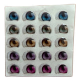 Ojitos adhesivos resinados modelo S mirada lateral efecto 3D para muñecas y figuras con expresión natural y elegante