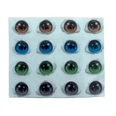 Ojitos adhesivos resinados modelo V brillante efecto 3D con múltiples reflejos para muñecas y figuras expresivas