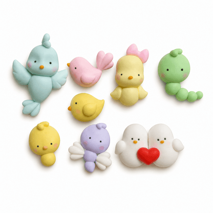 Molde de Silicona Pajaritos Kawaii para Porcelana Fría | AradiaShop®