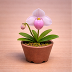 Variaciones de Paphiopedilum en porcelana fria con diferentes colores realizadas con cortadores AradiaShop