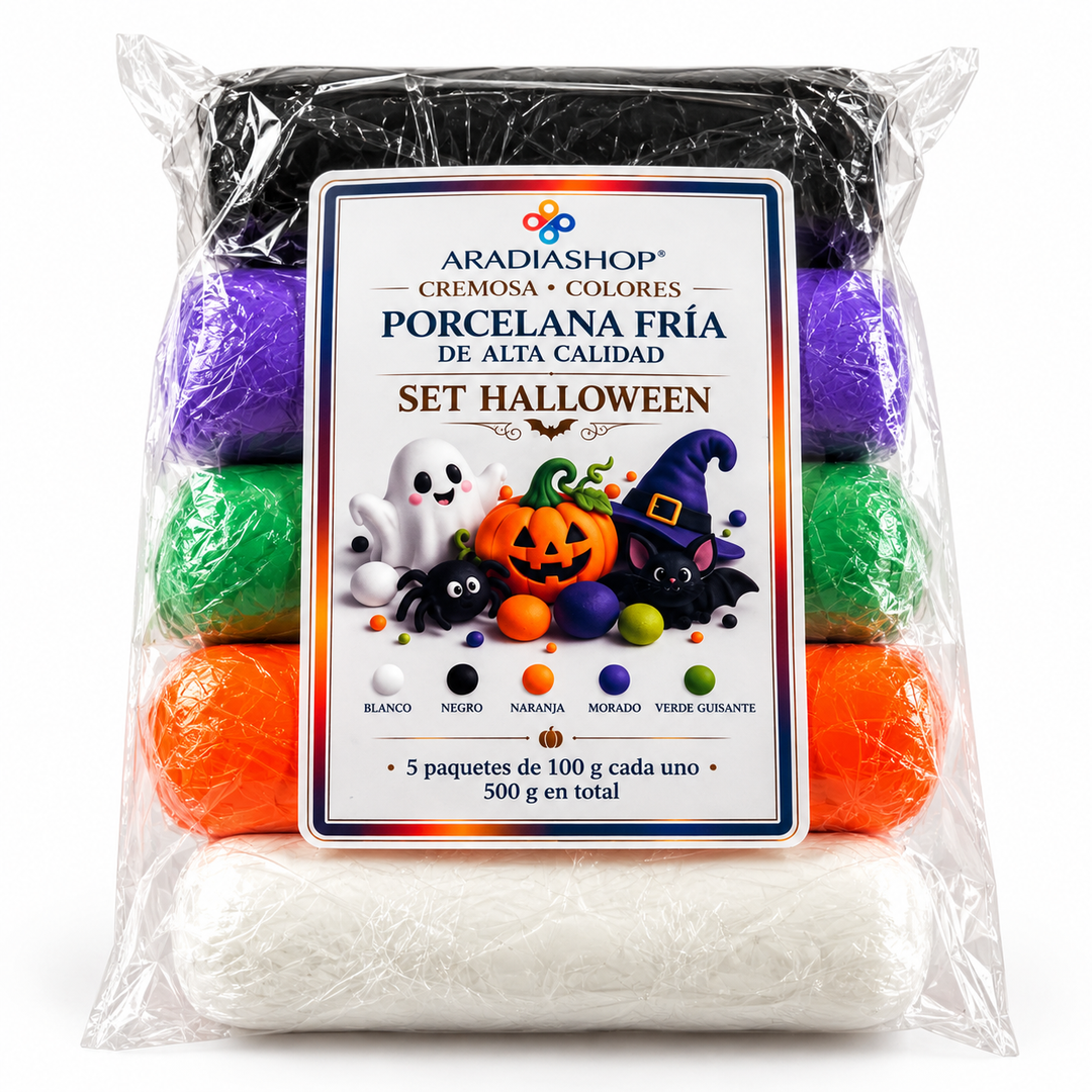 Set Halloween de Porcelana Fría Cremosa-5 Colores| Aradiashop® AradiaShop